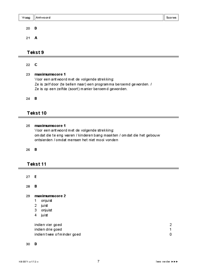 Correctievoorschrift examen VMBO KB Engels 2017, tijdvak 2. Pagina 7