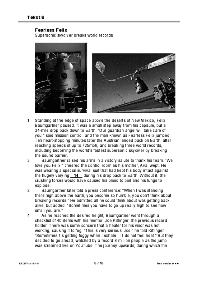 Bijlage examen VMBO KB Engels 2018, tijdvak 1. Pagina 8