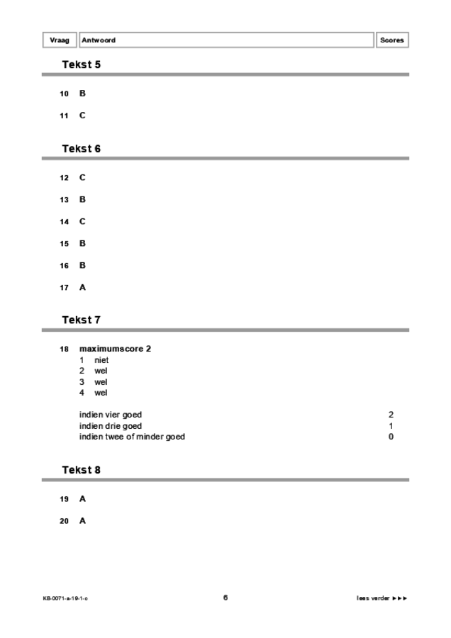 Correctievoorschrift examen VMBO KB Engels 2019, tijdvak 1. Pagina 6