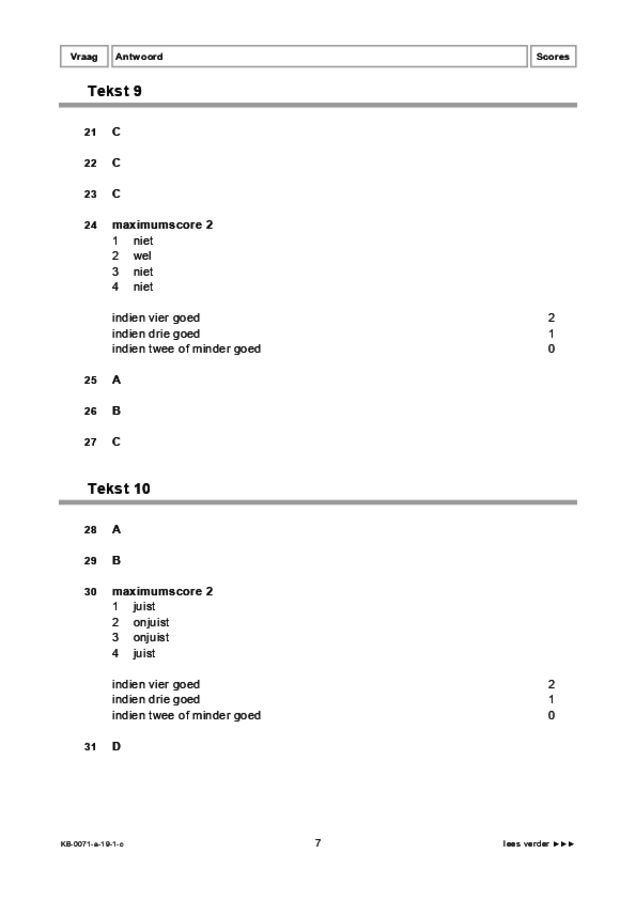 Correctievoorschrift examen VMBO KB Engels 2019, tijdvak 1. Pagina 7