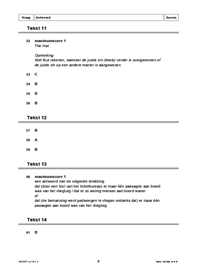 Correctievoorschrift examen VMBO KB Engels 2019, tijdvak 1. Pagina 8