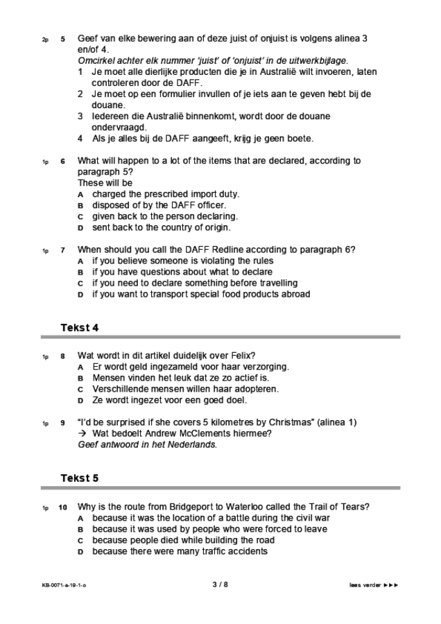 Opgaven examen VMBO KB Engels 2019, tijdvak 1. Pagina 3