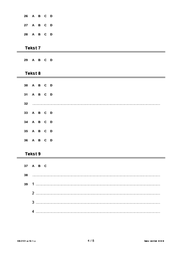 Uitwerkbijlage examen VMBO KB Turks 2019, tijdvak 1. Pagina 4