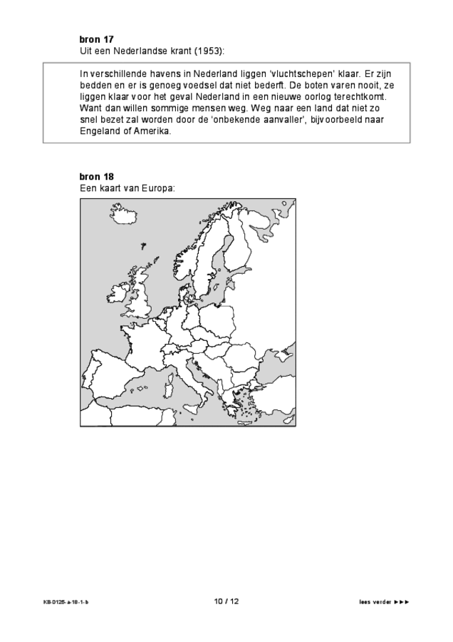 Bijlage examen VMBO KB geschiedenis 2018, tijdvak 1. Pagina 10