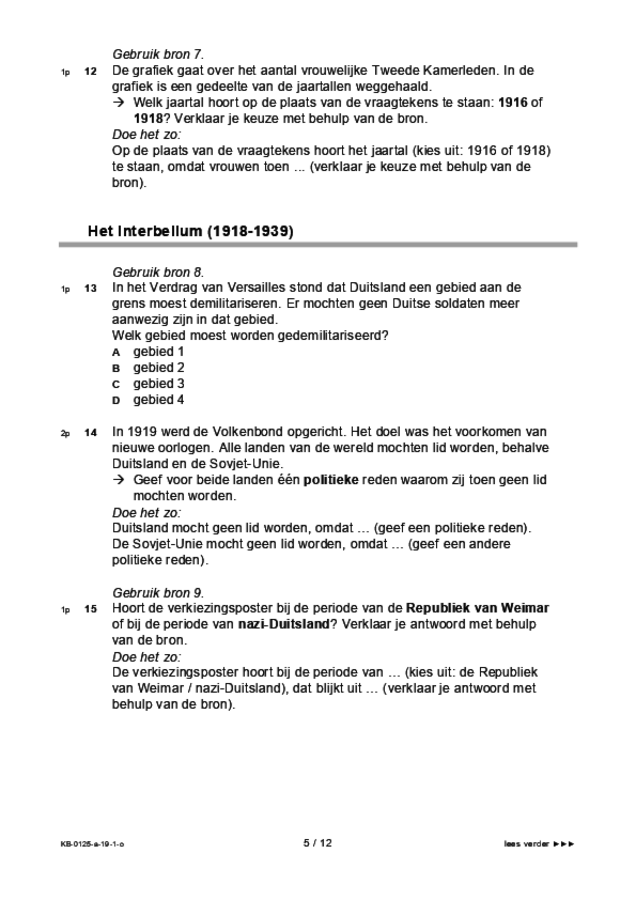 Opgaven examen VMBO KB geschiedenis 2019, tijdvak 1. Pagina 5