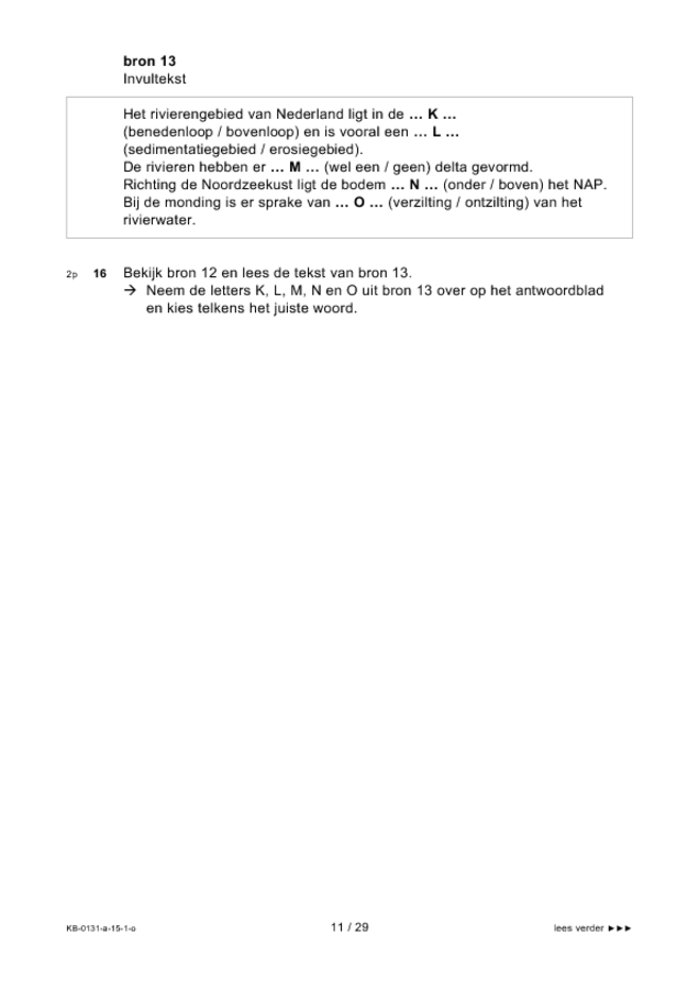 Opgaven examen VMBO KB aardrijkskunde 2015, tijdvak 1. Pagina 11