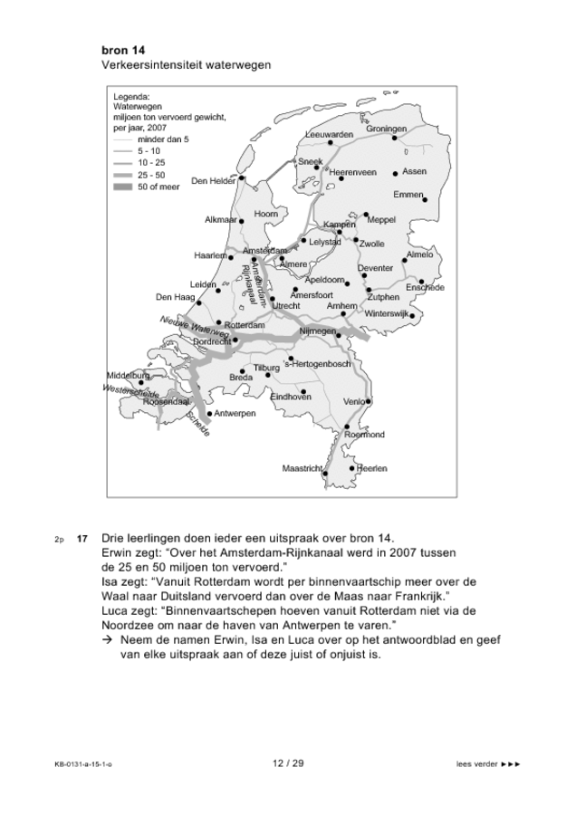 Opgaven examen VMBO KB aardrijkskunde 2015, tijdvak 1. Pagina 12