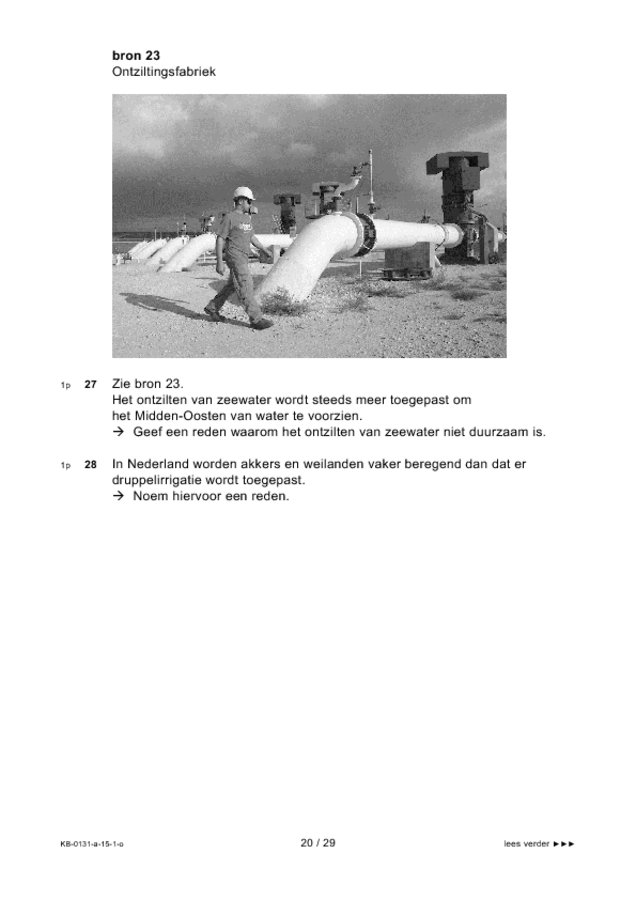 Opgaven examen VMBO KB aardrijkskunde 2015, tijdvak 1. Pagina 20
