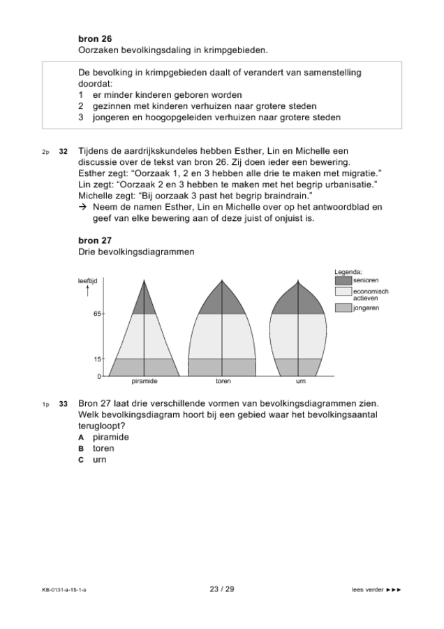 Opgaven examen VMBO KB aardrijkskunde 2015, tijdvak 1. Pagina 23