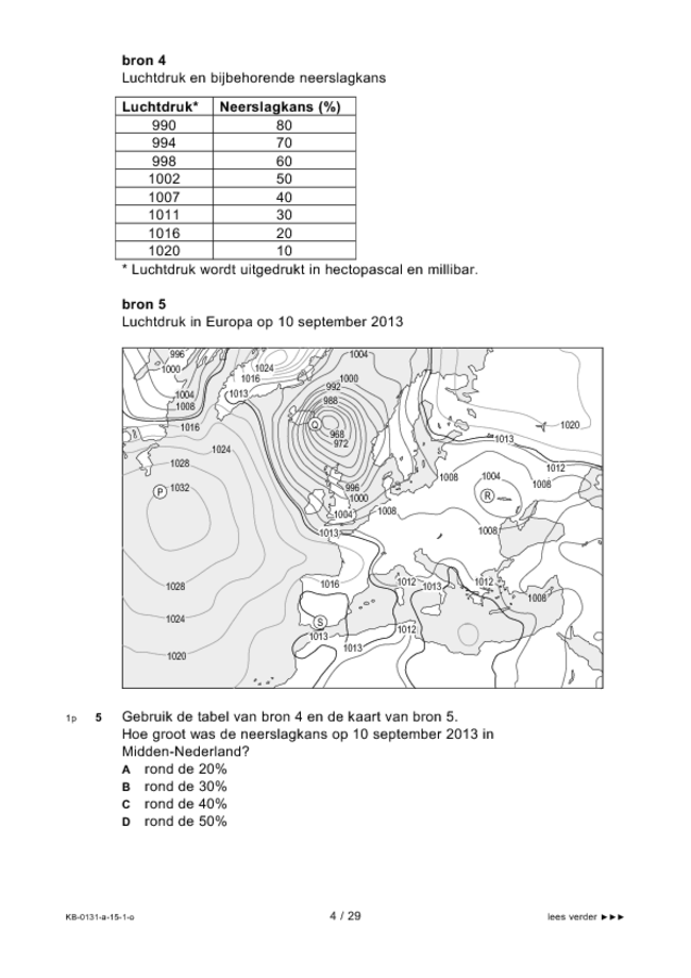 Opgaven examen VMBO KB aardrijkskunde 2015, tijdvak 1. Pagina 4