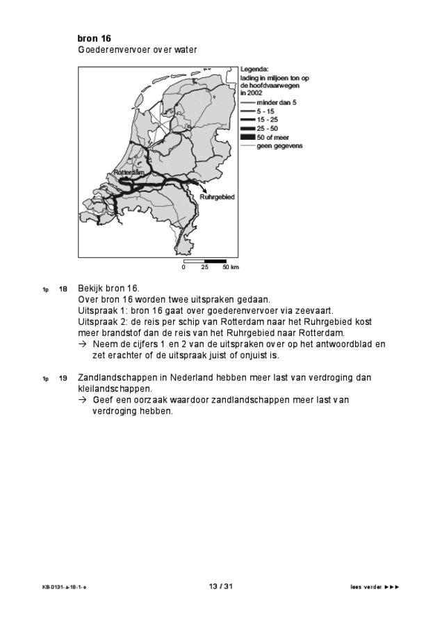 Opgaven examen VMBO KB aardrijkskunde 2018, tijdvak 1. Pagina 13