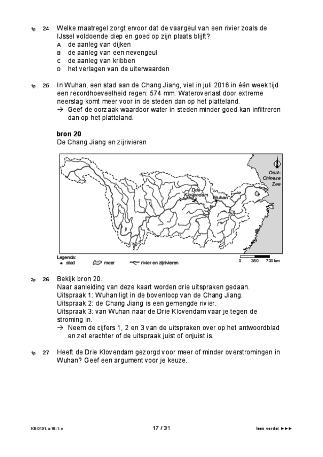 Opgaven examen VMBO KB aardrijkskunde 2018, tijdvak 1. Pagina 17