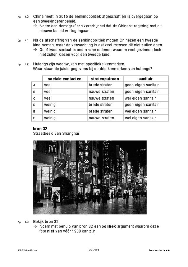Opgaven examen VMBO KB aardrijkskunde 2018, tijdvak 1. Pagina 29
