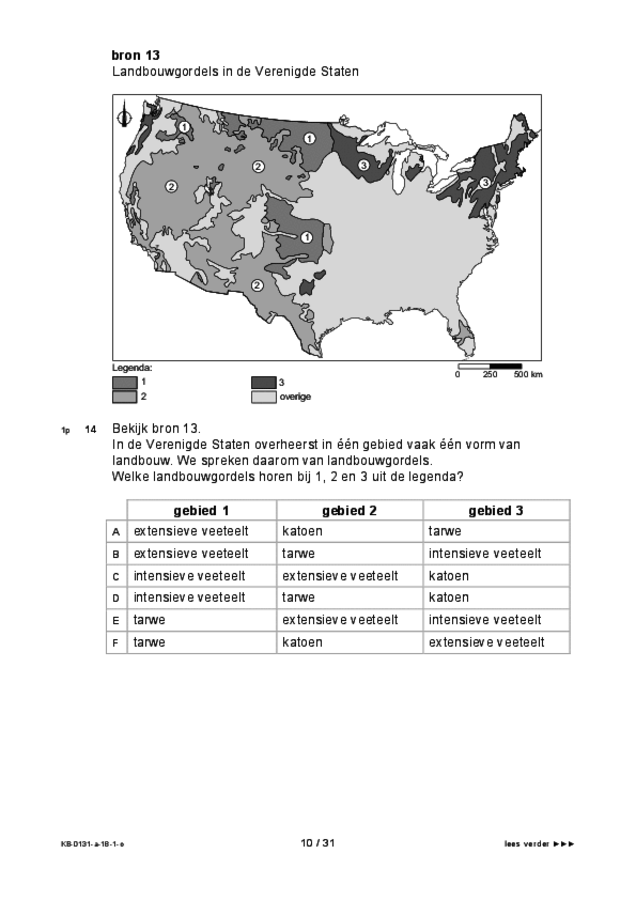 Opgaven examen VMBO KB aardrijkskunde 2018, tijdvak 1. Pagina 10