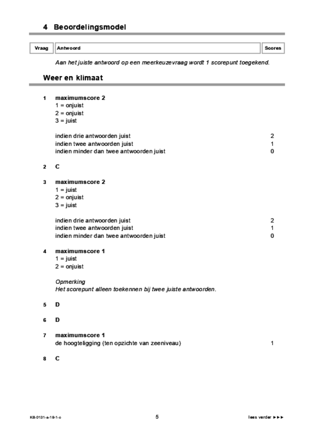 Correctievoorschrift examen VMBO KB aardrijkskunde 2019, tijdvak 1. Pagina 5