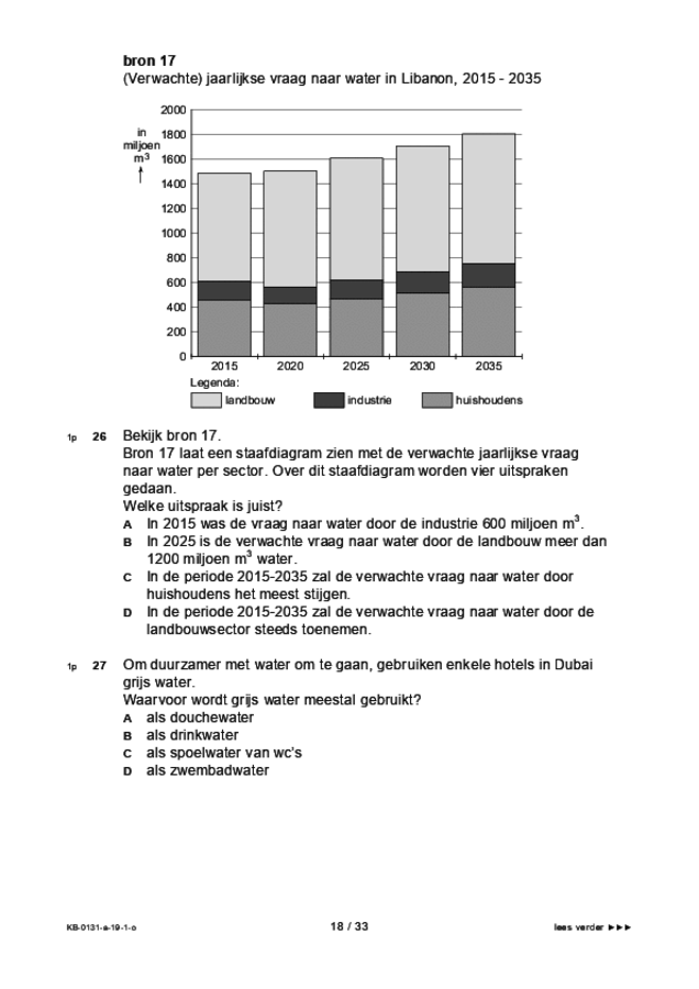 Opgaven examen VMBO KB aardrijkskunde 2019, tijdvak 1. Pagina 18