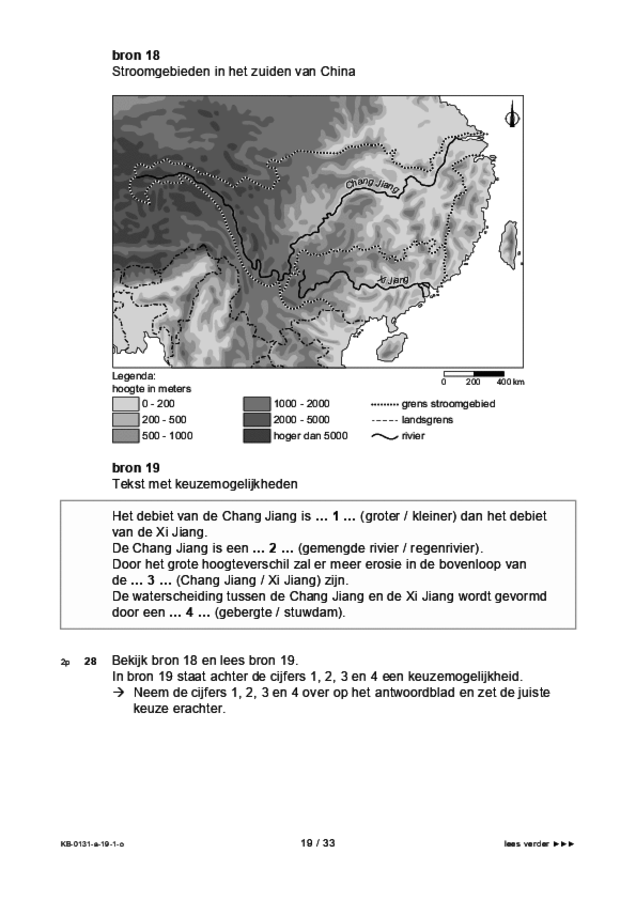 Opgaven examen VMBO KB aardrijkskunde 2019, tijdvak 1. Pagina 19