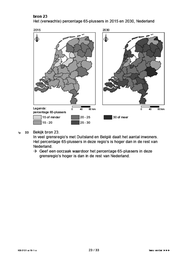 Opgaven examen VMBO KB aardrijkskunde 2019, tijdvak 1. Pagina 23