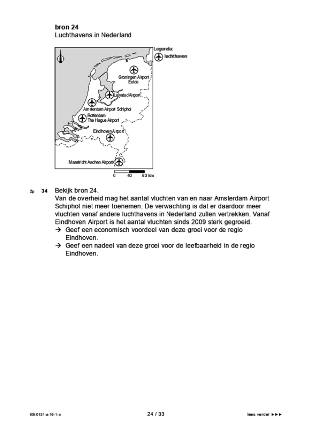 Opgaven examen VMBO KB aardrijkskunde 2019, tijdvak 1. Pagina 24