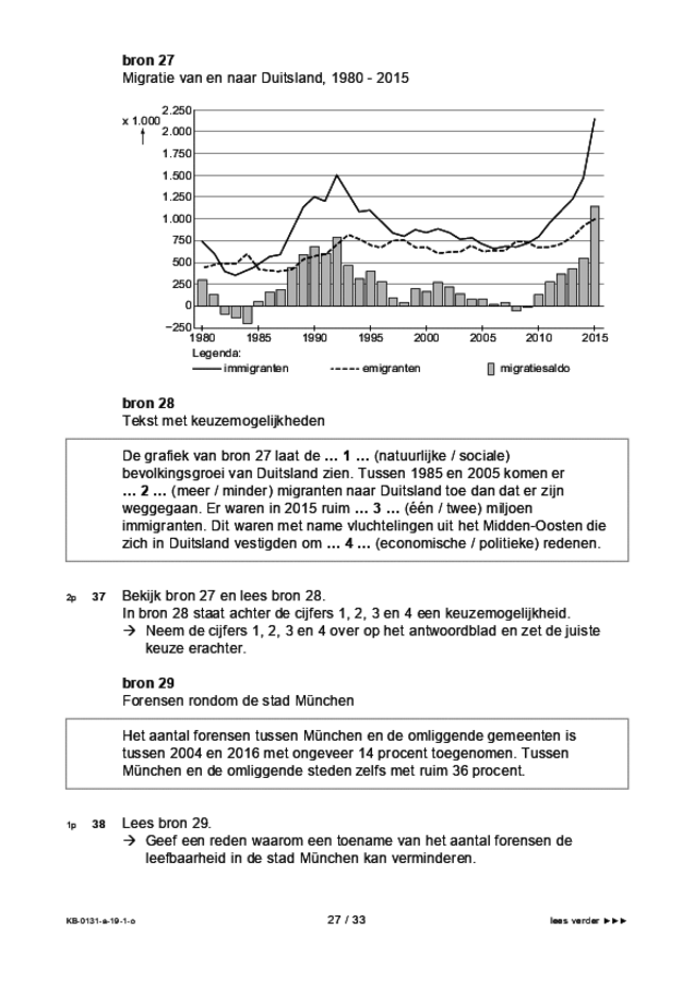Opgaven examen VMBO KB aardrijkskunde 2019, tijdvak 1. Pagina 27