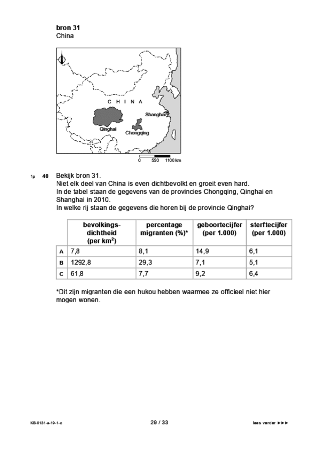 Opgaven examen VMBO KB aardrijkskunde 2019, tijdvak 1. Pagina 29