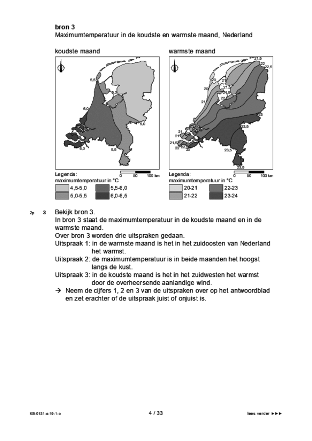 Opgaven examen VMBO KB aardrijkskunde 2019, tijdvak 1. Pagina 4