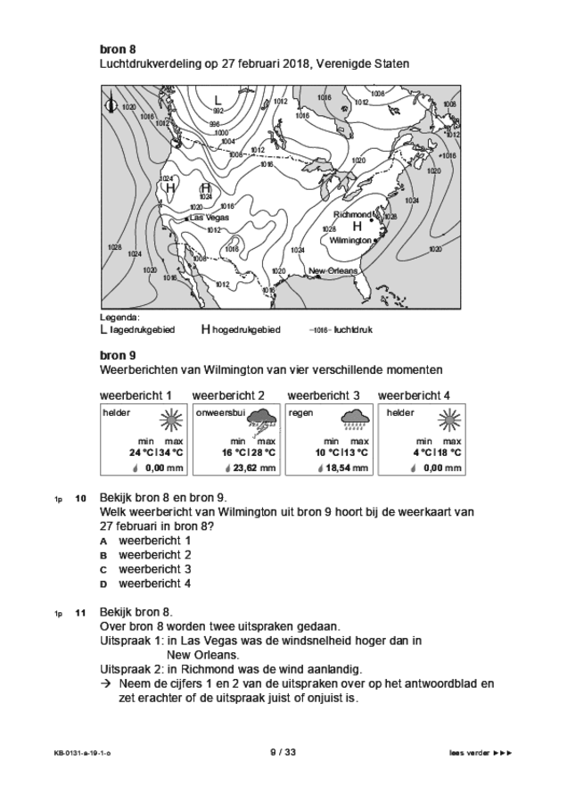Opgaven examen VMBO KB aardrijkskunde 2019, tijdvak 1. Pagina 9