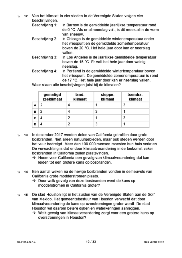 Opgaven examen VMBO KB aardrijkskunde 2019, tijdvak 1. Pagina 10