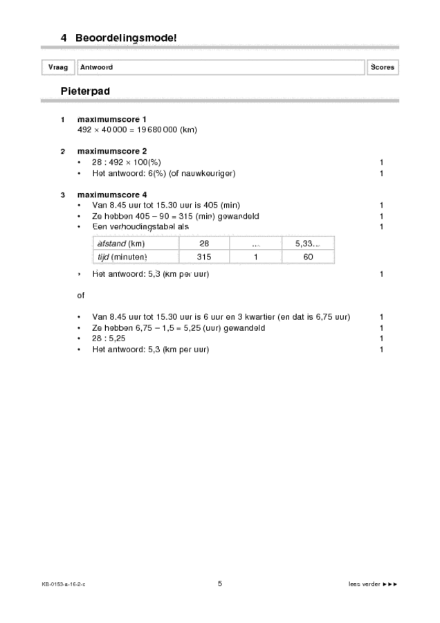 Correctievoorschrift examen VMBO KB wiskunde 2016, tijdvak 2. Pagina 5