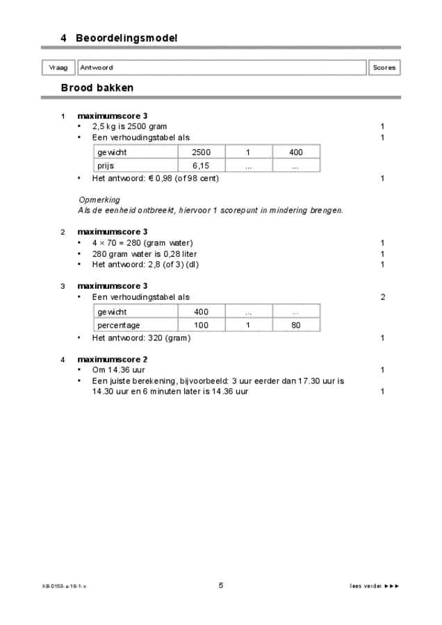 Correctievoorschrift examen VMBO KB wiskunde 2018, tijdvak 1. Pagina 5