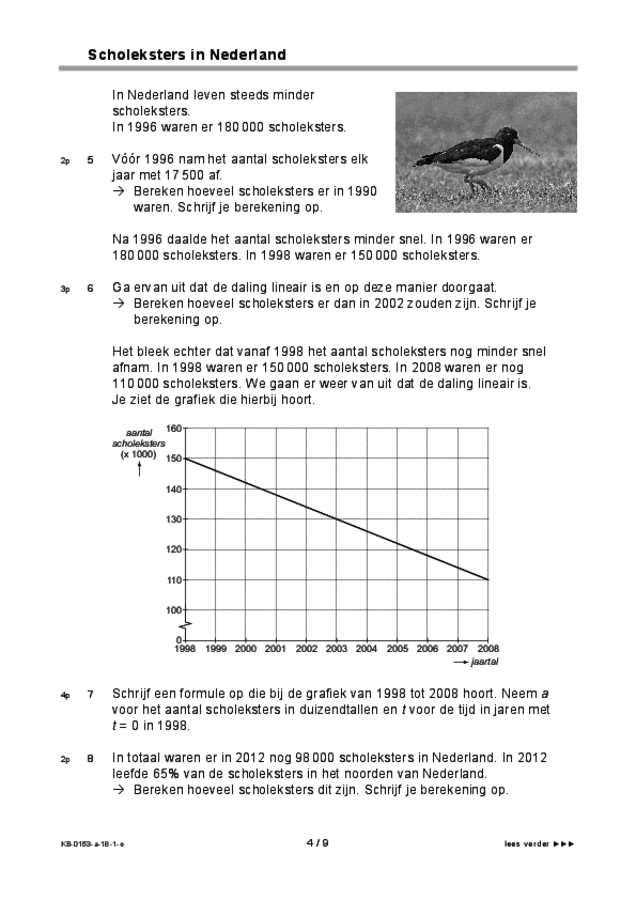 Opgaven examen VMBO KB wiskunde 2018, tijdvak 1. Pagina 4