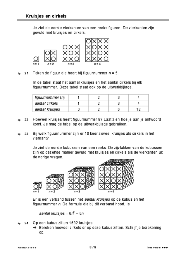 Opgaven examen VMBO KB wiskunde 2018, tijdvak 1. Pagina 8