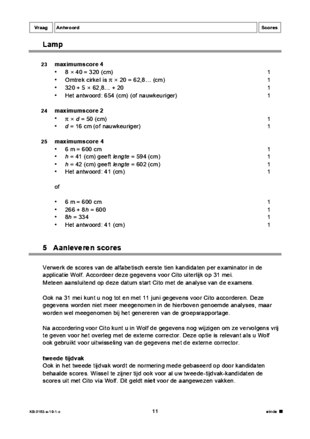 Correctievoorschrift examen VMBO KB wiskunde 2019, tijdvak 1. Pagina 11