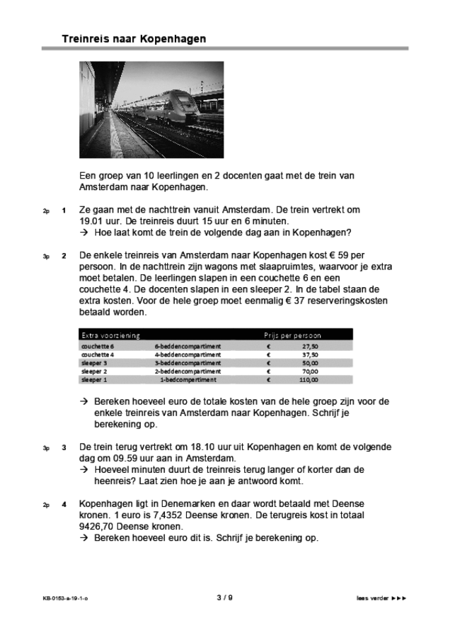 Opgaven examen VMBO KB wiskunde 2019, tijdvak 1. Pagina 3