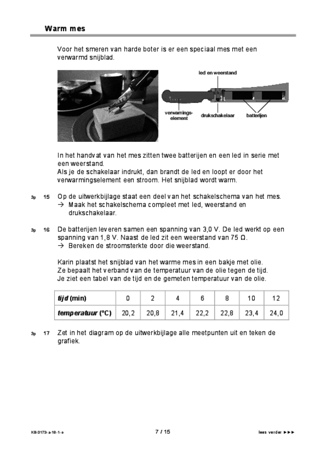 Opgaven examen VMBO KB natuur- en scheikunde 1 2018, tijdvak 1. Pagina 7