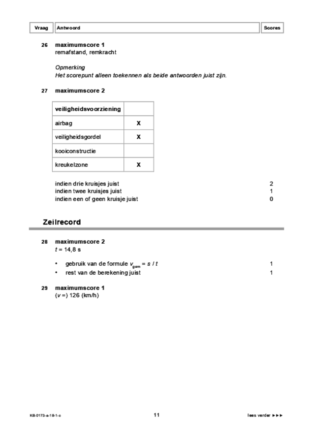 Correctievoorschrift examen VMBO KB natuur- en scheikunde 1 2019, tijdvak 1. Pagina 11