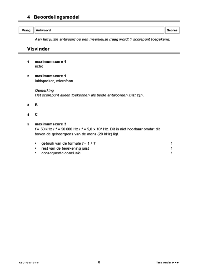 Correctievoorschrift examen VMBO KB natuur- en scheikunde 1 2019, tijdvak 1. Pagina 6