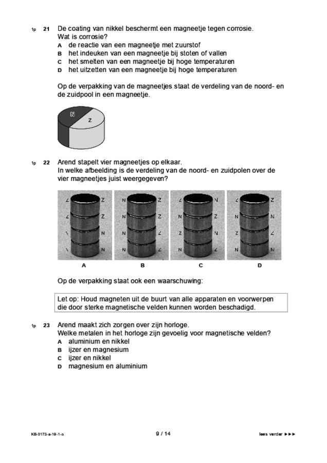 Opgaven examen VMBO KB natuur- en scheikunde 1 2019, tijdvak 1. Pagina 9