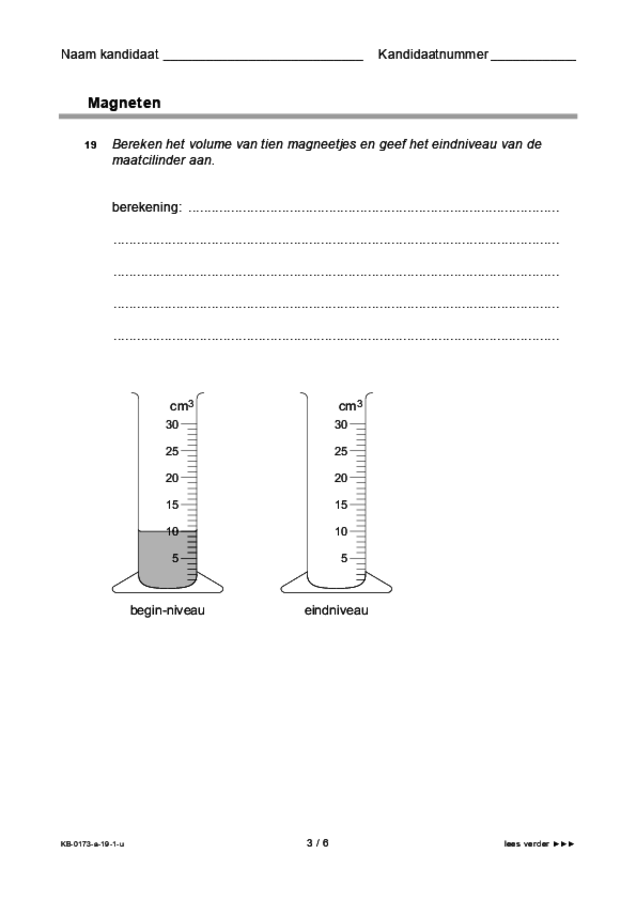 Uitwerkbijlage examen VMBO KB natuur- en scheikunde 1 2019, tijdvak 1. Pagina 3