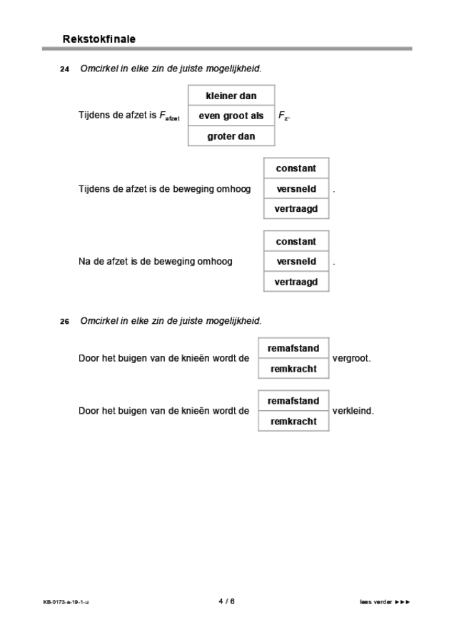 Uitwerkbijlage examen VMBO KB natuur- en scheikunde 1 2019, tijdvak 1. Pagina 4
