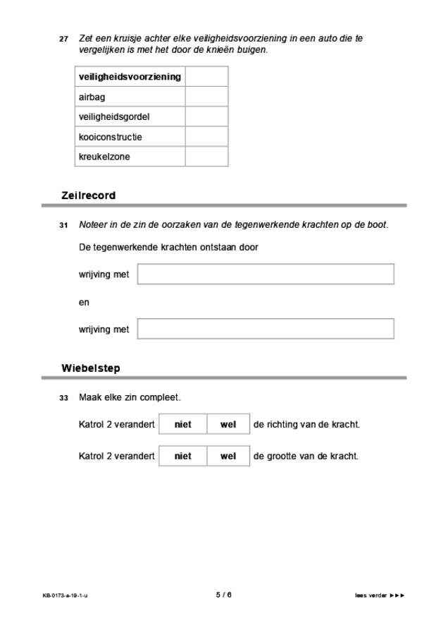 Uitwerkbijlage examen VMBO KB natuur- en scheikunde 1 2019, tijdvak 1. Pagina 5