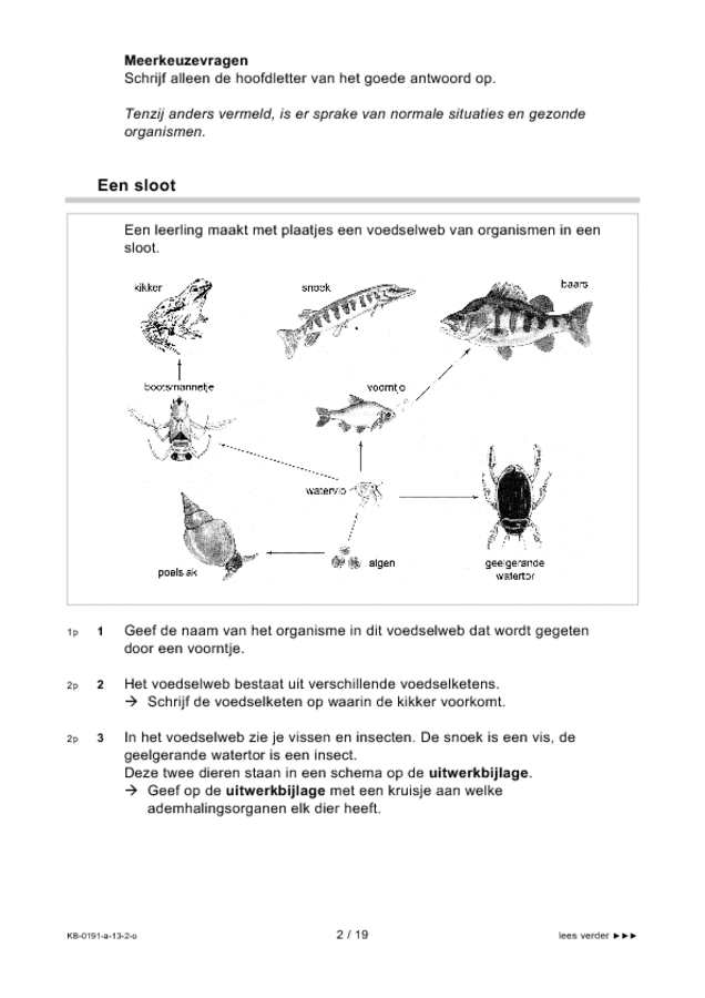 Opgaven examen VMBO KB biologie 2013, tijdvak 2. Pagina 2