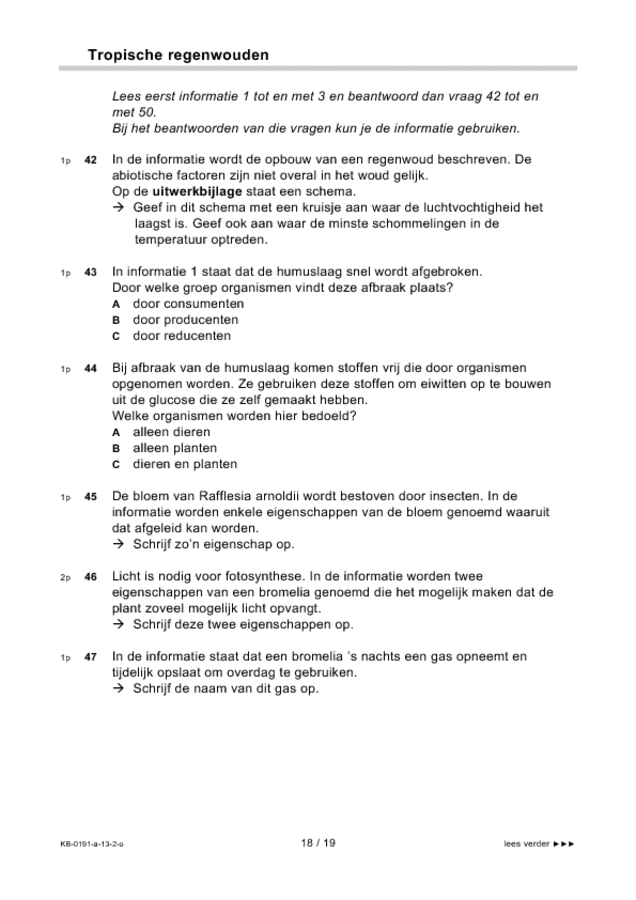 Opgaven examen VMBO KB biologie 2013, tijdvak 2. Pagina 18