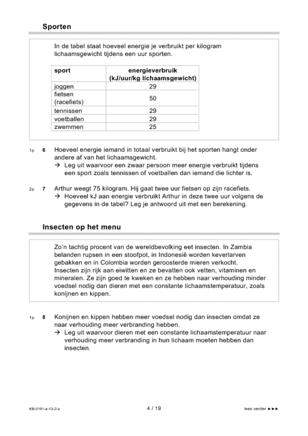 Opgaven examen VMBO KB biologie 2013, tijdvak 2. Pagina 4