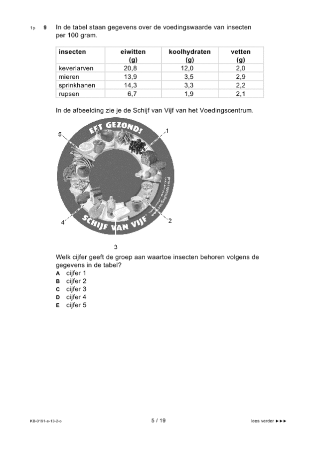 Opgaven examen VMBO KB biologie 2013, tijdvak 2. Pagina 5
