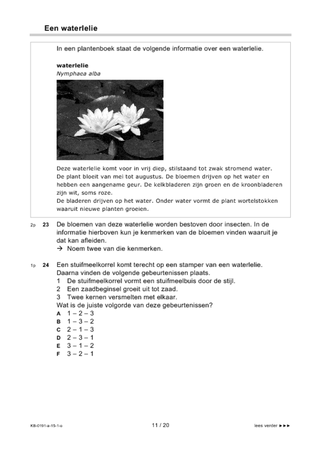 Opgaven examen VMBO KB biologie 2015, tijdvak 1. Pagina 11