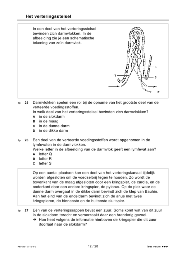 Opgaven examen VMBO KB biologie 2015, tijdvak 1. Pagina 12