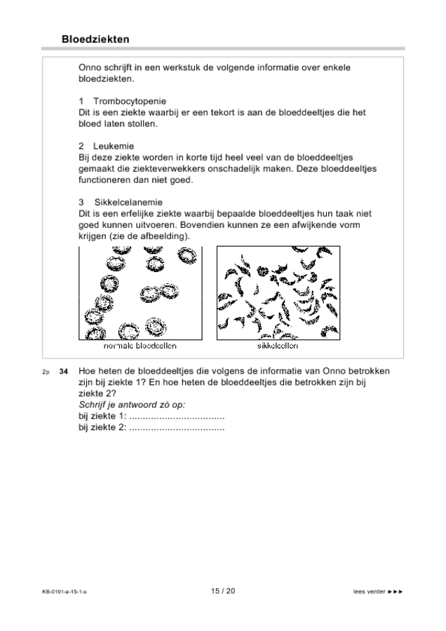 Opgaven examen VMBO KB biologie 2015, tijdvak 1. Pagina 15