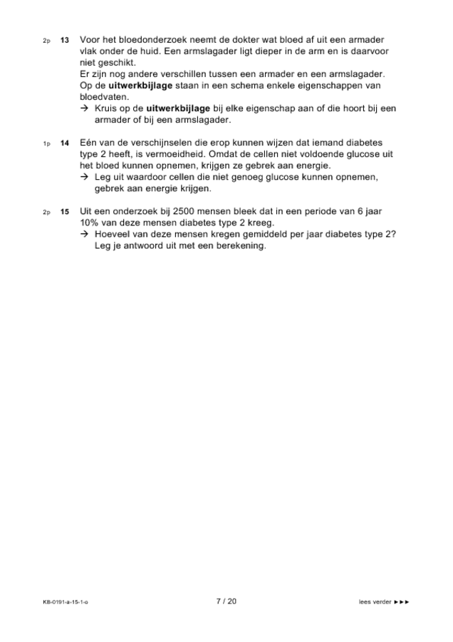 Opgaven examen VMBO KB biologie 2015, tijdvak 1. Pagina 7