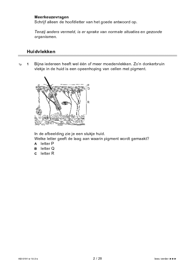 Opgaven examen VMBO KB biologie 2016, tijdvak 2. Pagina 2